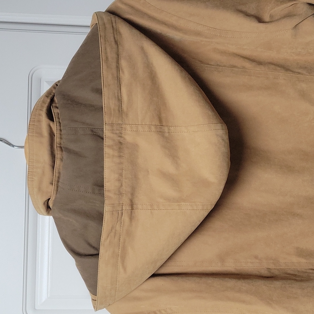 Gallery Taupe Microsuede Removable Lining With Hood Coat/Jacket, Size S - Picture 6 of 14
